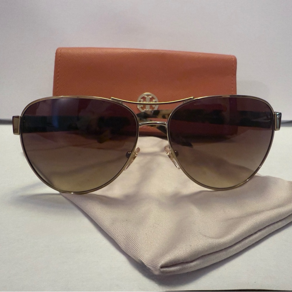 Tory Burch Gold Pearl Tokyo Frame Sunglasses